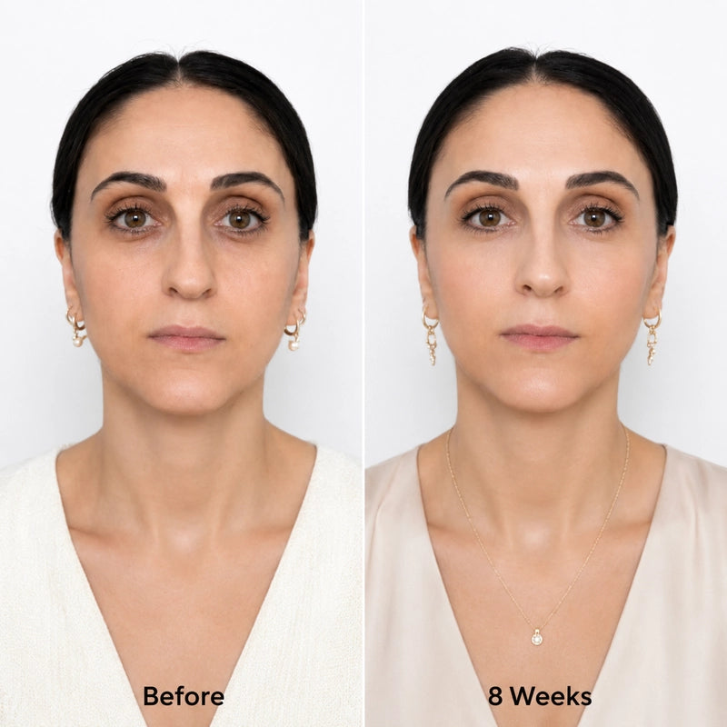 Customer wearing Sculptique during a skincare routine